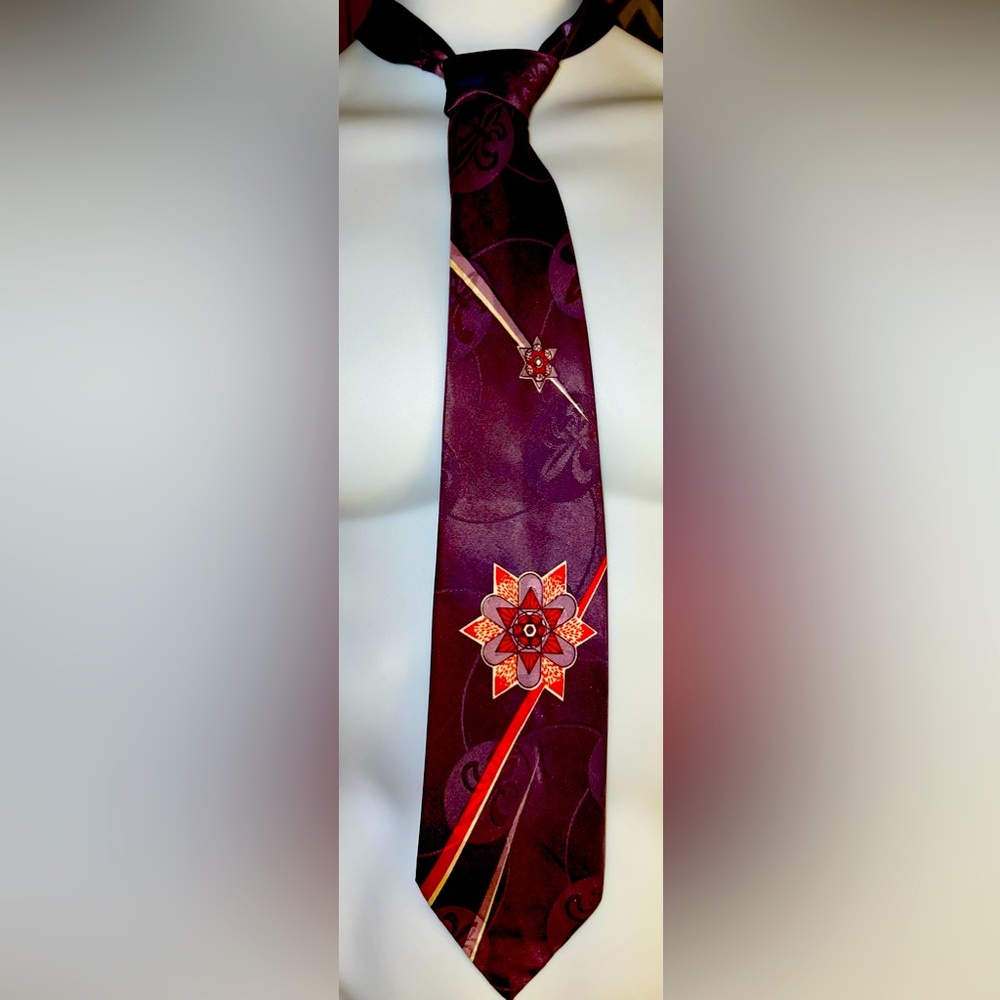 EUC Vintage Smoothie Limited Deep Purple/Rust Necktie.  54”